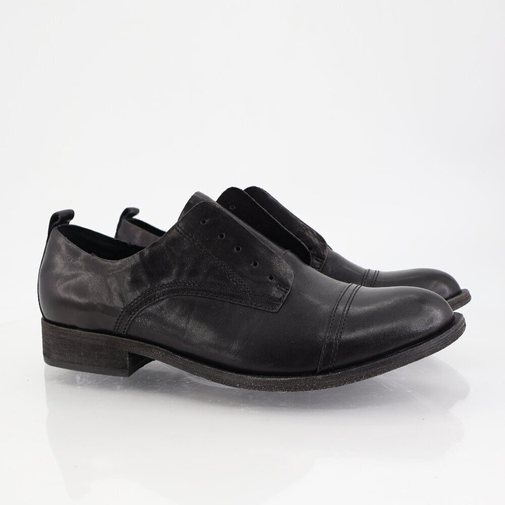 KORK-EASE Women's Rori Laceless Oxford Womens 9 M Black Leather Block Heel